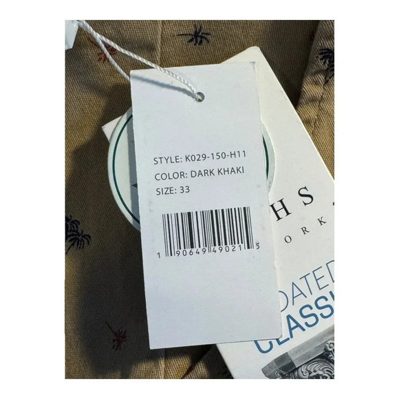 NEW Jachs NY Men's Chino Bleecker Shorts Size 33 Brown Palm Tree Embroidered NWT - Picture 5 of 5